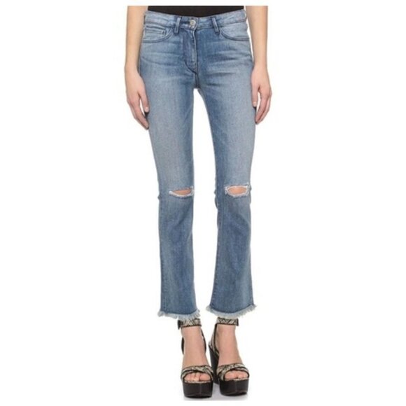 3x1 Frayed Cropped Distressed Jeans - Size 24 - Picture 1 of 6